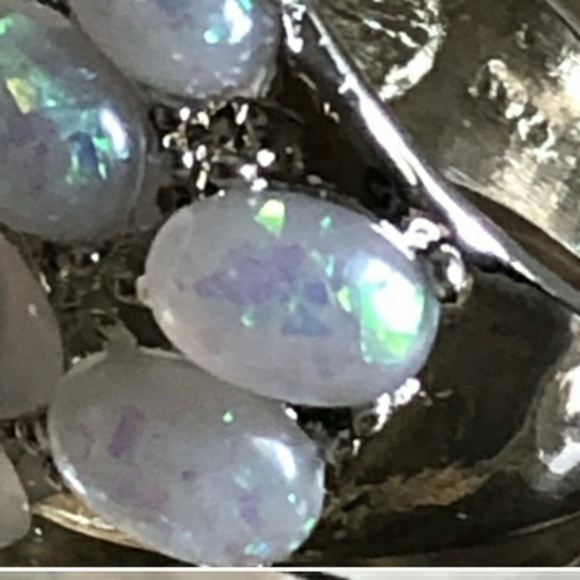 FINAL SALE Opal 925 sterling silver ring - Picture 4 of 5
